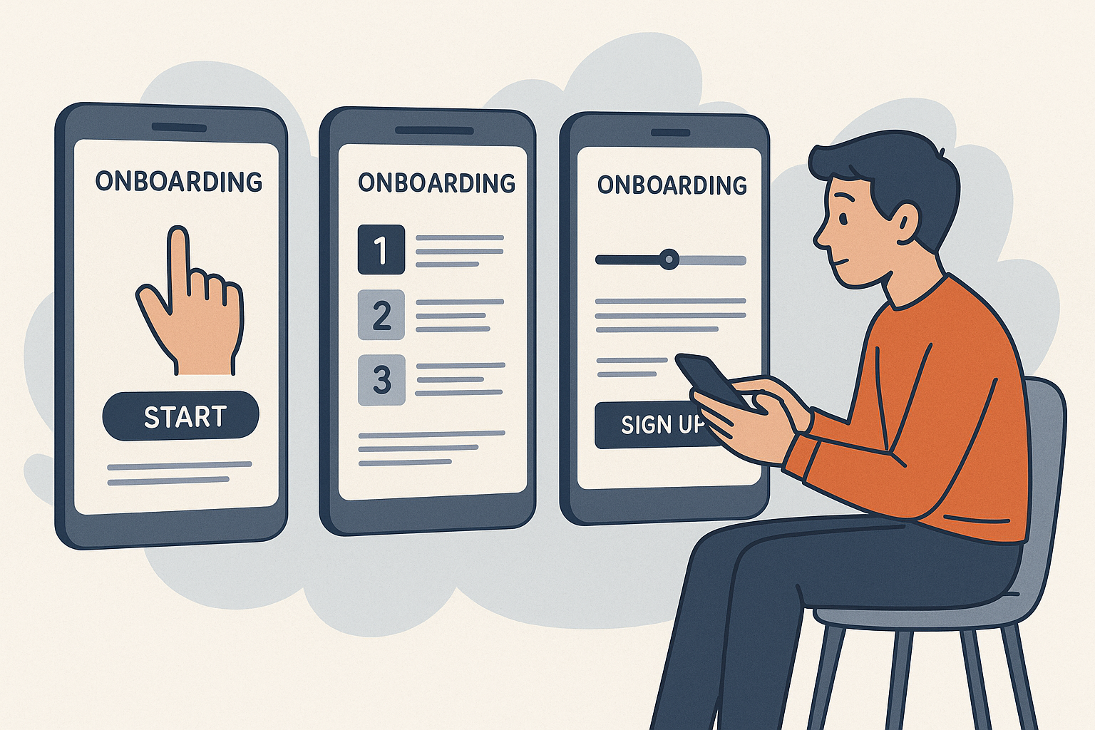 Onboarding workflow graphic
